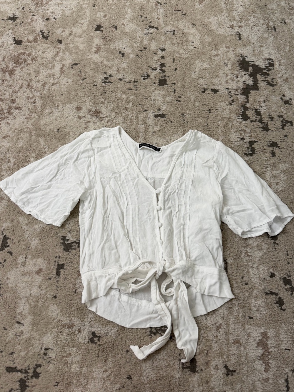Abercrombie & Fitch White Front Tie Top Size XS